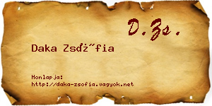 Daka Zsófia névjegykártya