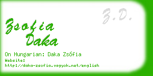 zsofia daka business card